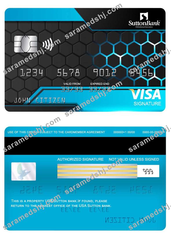 USA Sutton bank signature card